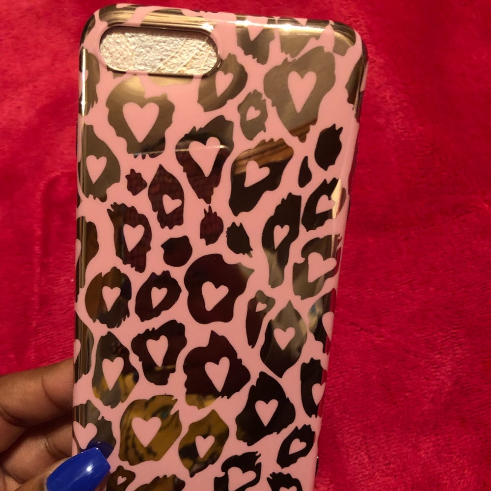 Reflective Heart/Leopard Print IPhone 7/8 + Case